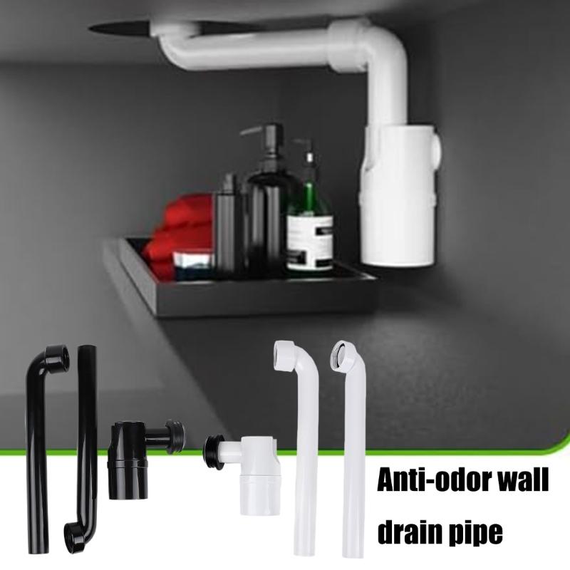 Adjustable Sink Drain Trap 1-1/4Inch Space Saving Sink Waste Trap Bathroom Drain Pipe Rotating Sink Waste Trap