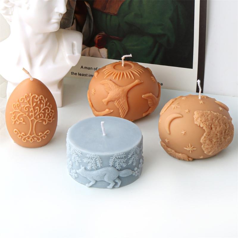 Elegant Pattern Cylinder Silicone Mold Candle Molds Silicone Soap Moulds Hand-Making Supplies for Hand-Making Candle