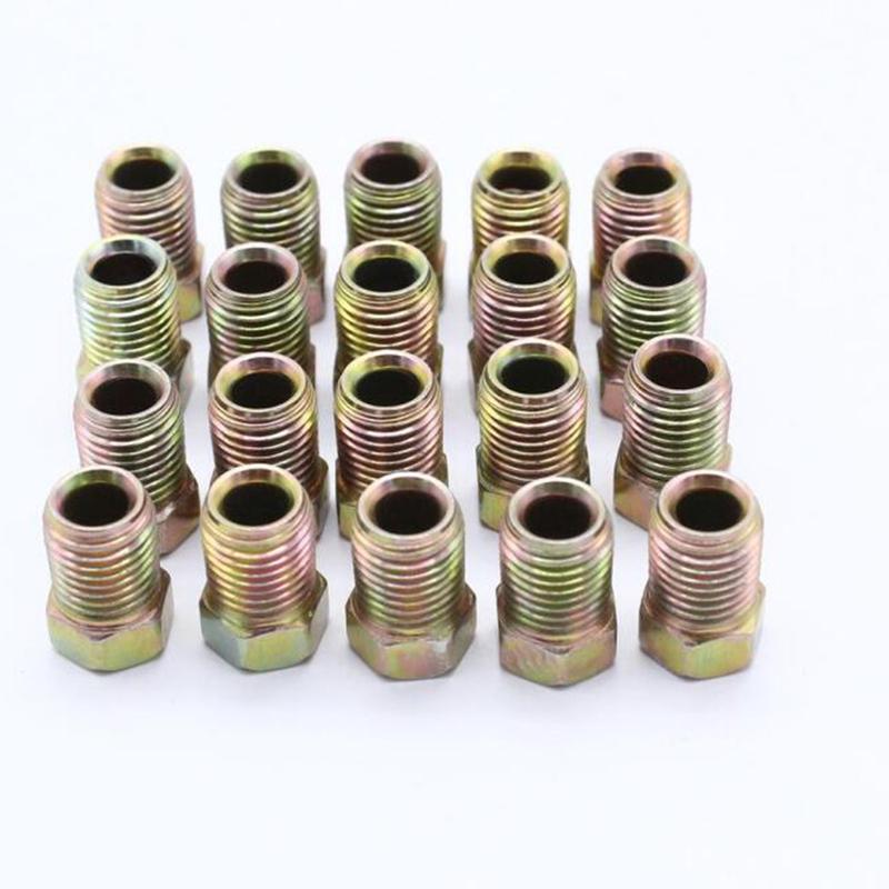 20 Stück 3/8-24 Überwurfmutter für Bördelrohr Sortiment für 3/16 Zoll Rohr SI-AT11304 Goldverzinkt 785-460 Autozubehör Mutter 0,39 Zoll