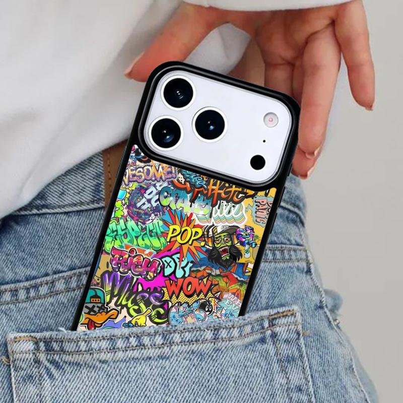 

Graffiti Phone Case for iPhone 16e 15 14 13 12 17 Pro Max Plus Air 17pro Cover Coque iPhone 14