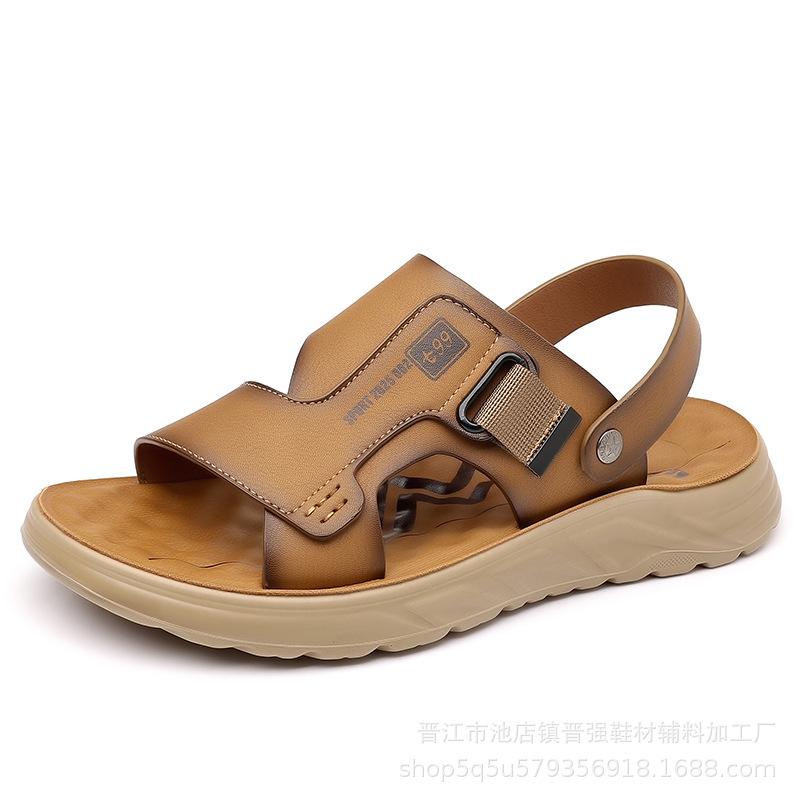 

Новая мужская летняя пляжная обувь, уличные сандалии с открытым носком, повседневные модные, дышащие, мягкие, модные, универсальные шлепанцы, трендовая обувь 44