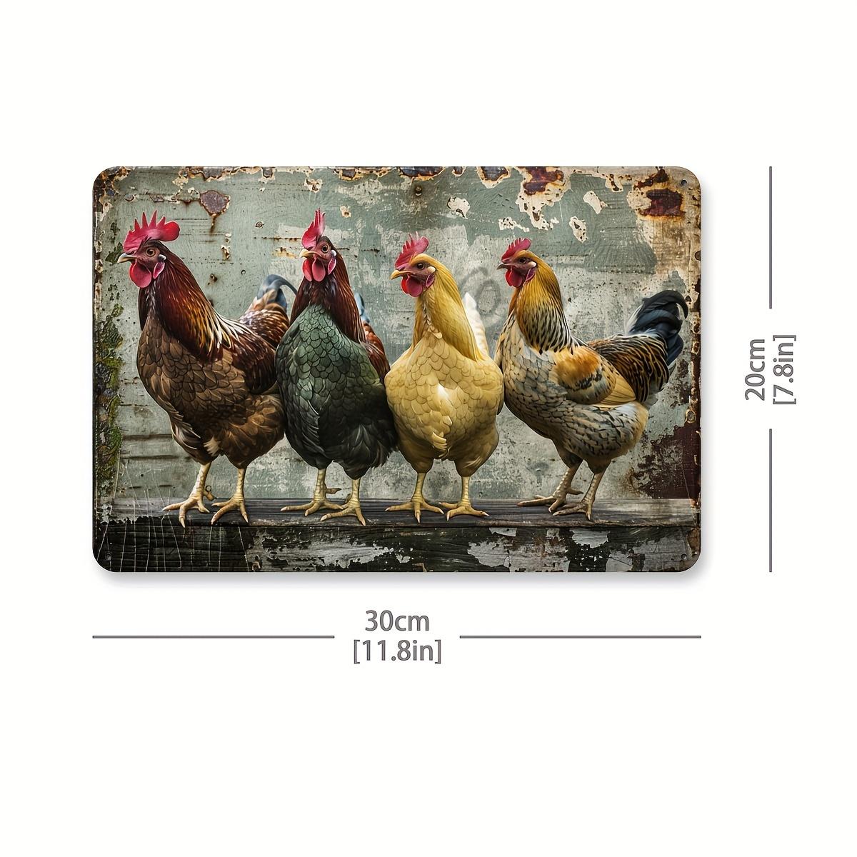 

Vintage Farm Chicken Flock Retro Aluminum Sign xcm For Farm Home Wall Decor 20x30cm（7.8x11.8inch）