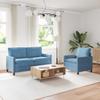 Sofa Set 2 Pcs Blue Fabric