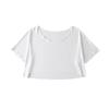Trendy Dámský Crop Top Evropského a Amerického Stylu s Kulatým Výstřihem a Polovičním Rukávem