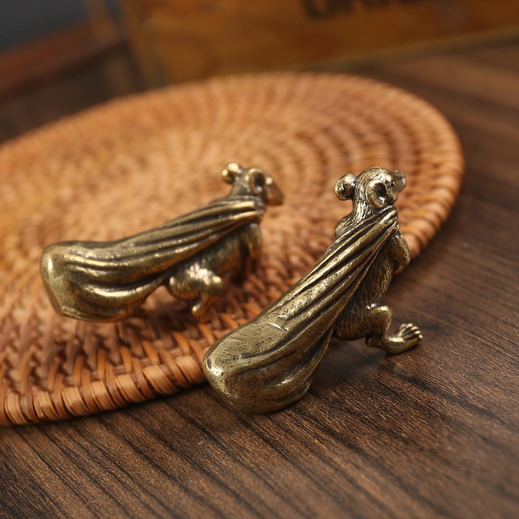 Tang Teng Brass Gold Kangaroo Ornament Money Rat Gold Kangaroo Home Ornament Zodiac Rat Ornament