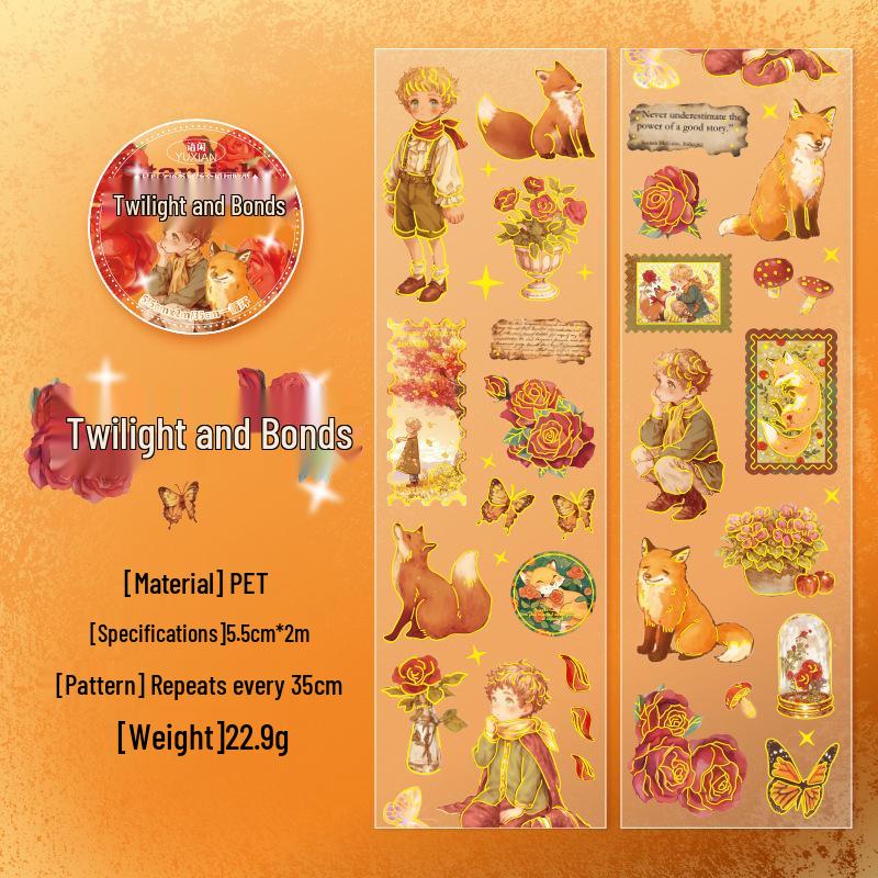 Yuxian Starry Prince s Fairytale Die-Cut Tape - Waterproof DIY Collage & Journal Cards