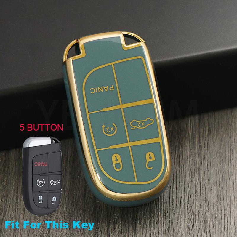 3/5 Tasten Schale Fob TPU Auto Smart Schlüssel Etui Abdeckung Für Jeep Renegade Frand Cherokee Dodge Journey Charger Chrysler 200 300 300