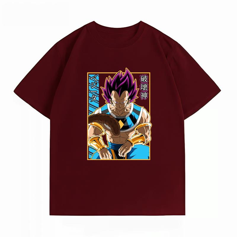Dragon Ball Vegeta God Of Destruction Print T-Shirt Casual Short Sleeve Cotton Anime Streetwear Unisex's T-Shirt