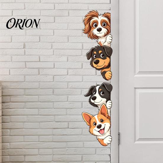 Durable Sunproof Vinyl Stickers Cartoon Puppy Wall Sticker, Easy Apply Waterproof PVC Decal, Creative Flexible Cut to Size Dog Pattern Glass