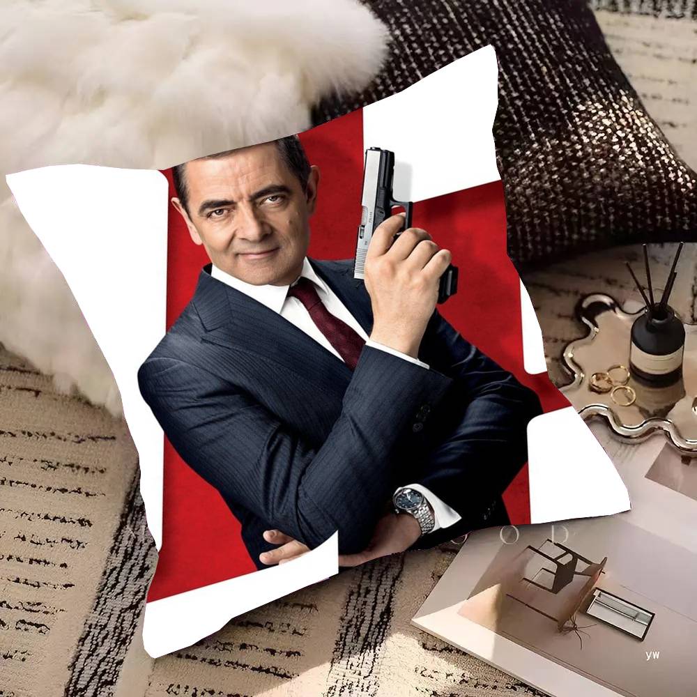 J-Johnny English Movie Pillow Case Square Pillow Bedroom Sofa Leisure Comfort Cushion Car Living Room Home Decoration
