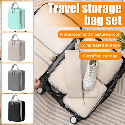 4 st stor kapacitet vikbar vattentät kombinerad förvaringsväska, lämplig för utomhusresor, hemförvaring, skolhem