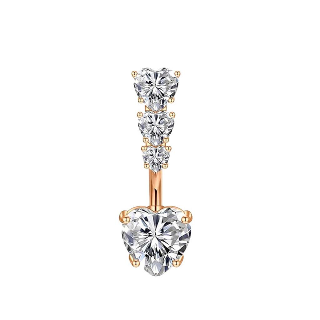 Stainless Steel Belly Button Ring With Zircon Belly Button Studs