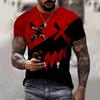 Fashion Men's Crew Neck Short Sleeve 3D Abstract Color Printing Abstract Short Sleeve Crew Neck T-Shirt
