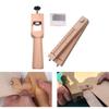 Wooden Leather Strap Cutter Adjustable Strip Belt Precise Cutting Tool with 5 Sharp Blades for Leathercraft Handmade DIY Work