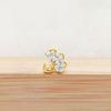 F136 Titanium Flower Peacock Crown Earrings, Long Studs for Cartilage Piercing, 1.2/1.0 Thickness