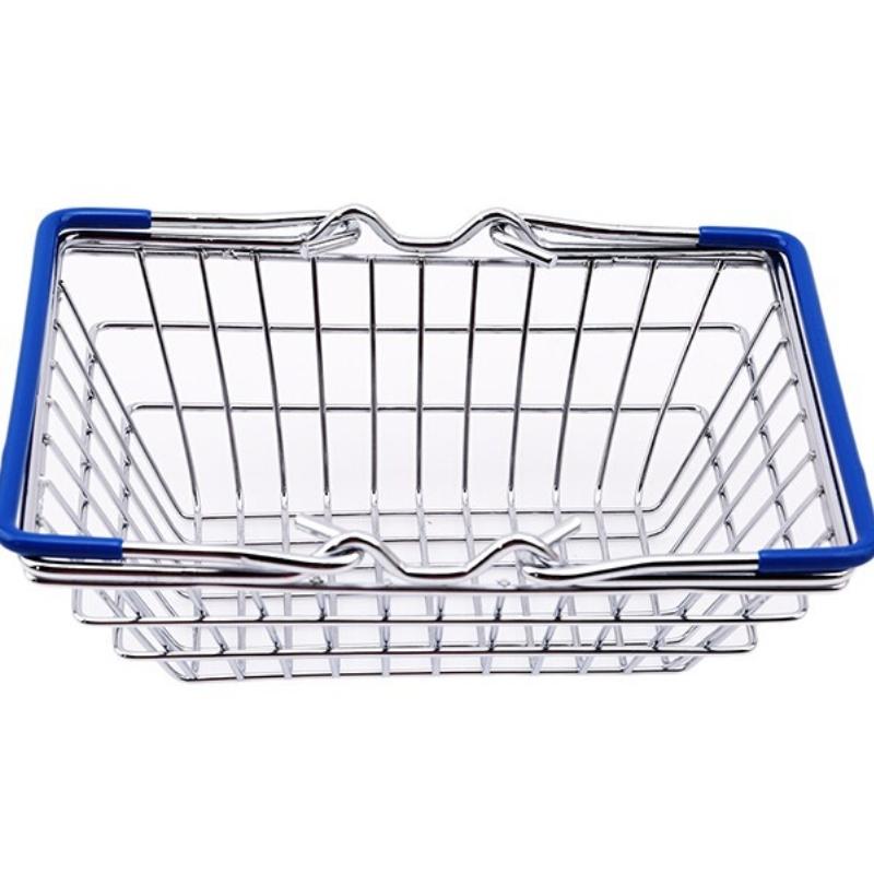 

1PC Desktop Ornaments, Supermarket Simulation Shopping Baskets, Hand-Held Dressing Tables, Cosmetic Storage Baskets синий