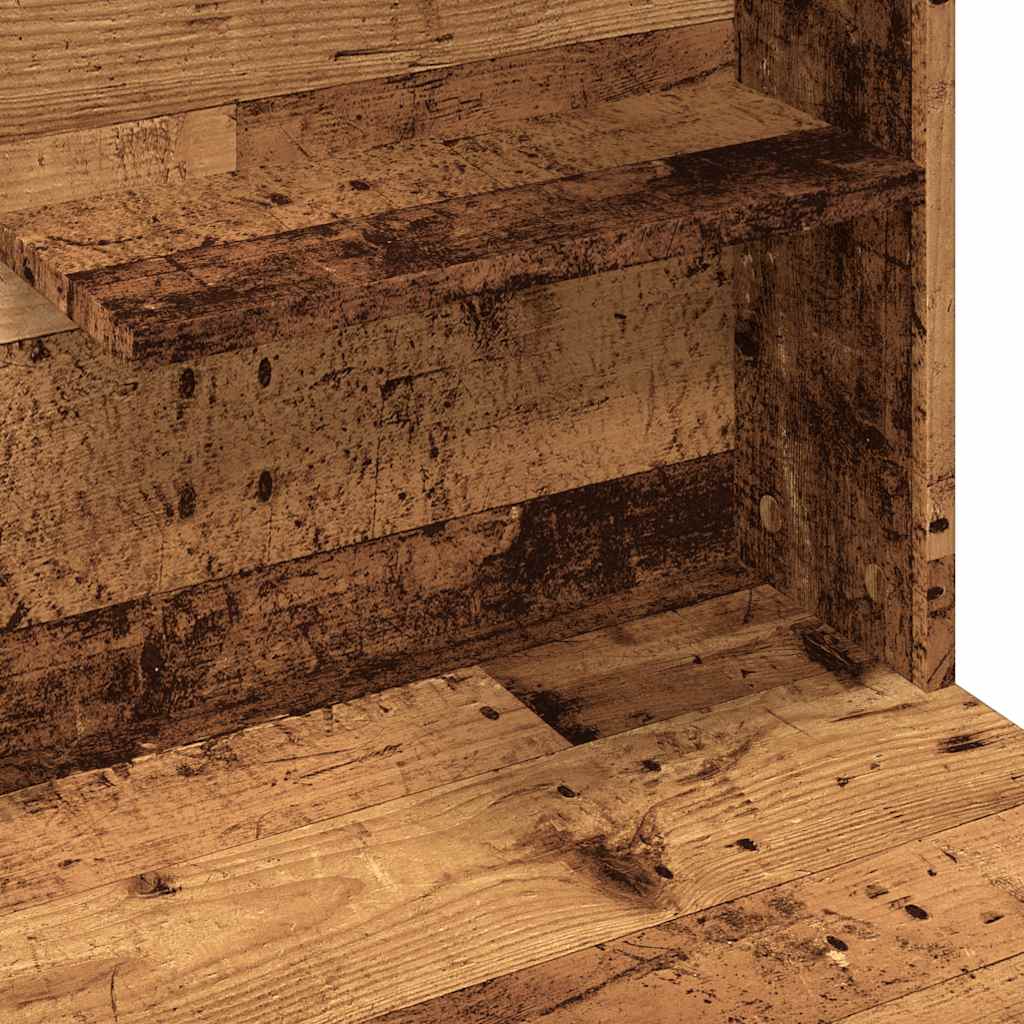Makeup Table with LED Lights Rustic Wood Look 74.5 x 40 x 141 cm