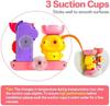 Baby-Badespielzeug für 1-3-Jährige mit 3 Saugnäpfen, interaktivem Wasserrad & Gießkanne, Badespielzeug-Geschenk für Jungen & Mädchen