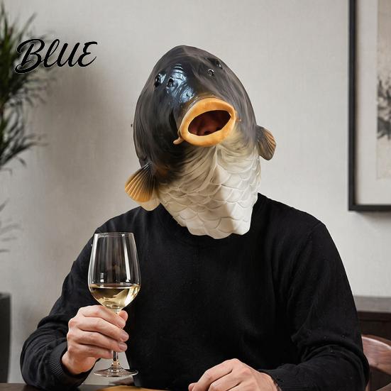 Részletes Hal Arcmaszk Halloweenre Vicces Fejmaszk Valósághű Latex Ponty Cosplay Kellék Állat Interaktív Jelmez Party Tréfa Cukor vagy Csalás Ajándék