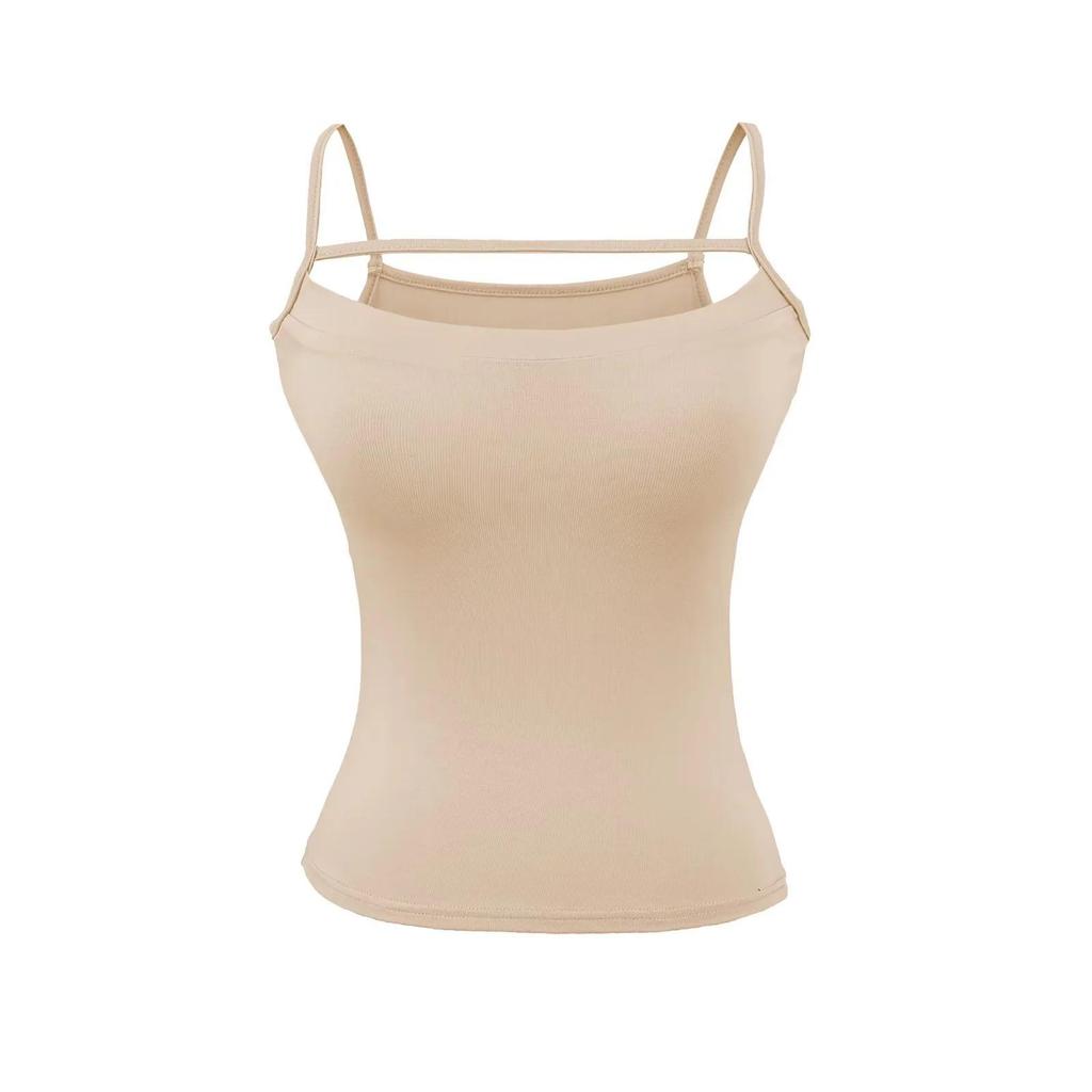 Women's Tank Top Camisole with Thickened Chest Pads, Enhances Bust, Cartoons, Slim Fit, Covers Underarm Fat, Inner and Outer Wear