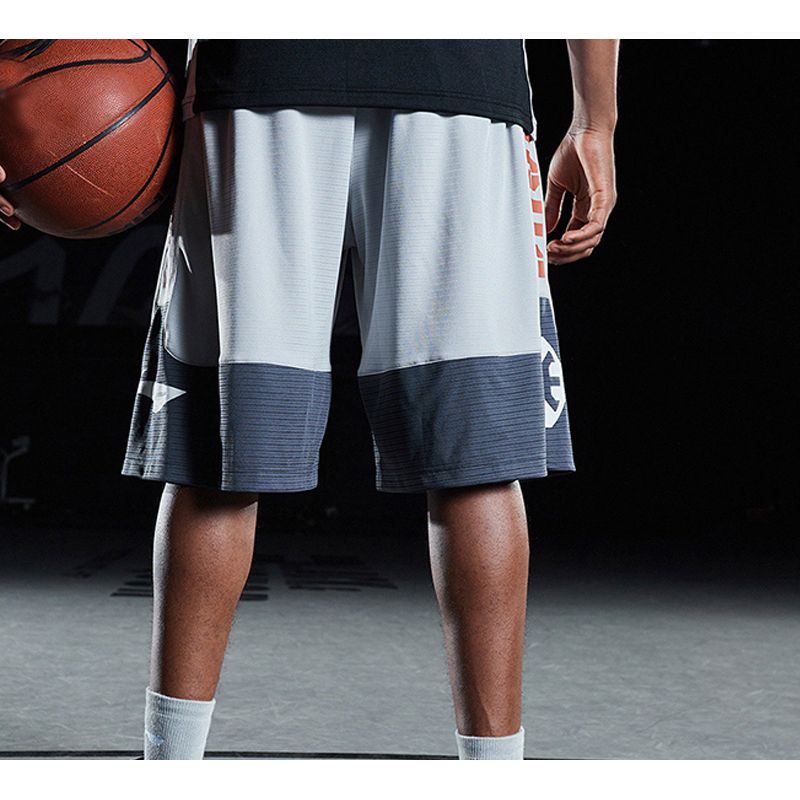 Li Ning Badfive Basketball Series Knitted Sports Competition Shorts Men Shorts Gray AAPQ007-4