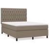 VidaXL Lit à sommier tapissier avec matelas Taupe 140x190 cm Tissu - Modèle 3142013