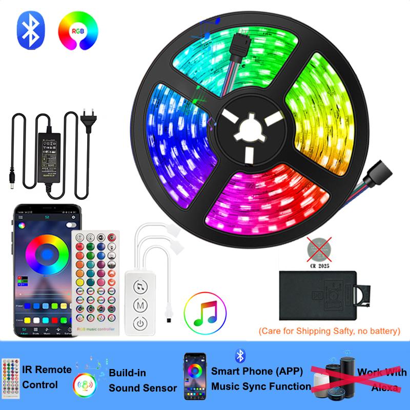 RGB Led Strip Lights For Room Wall Smart Led Tape Light 220V Flexible Led Lighting Strips 12V Led Lights Strip 60Led/m