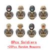 25/50/100ks Vojenské zbraně SWAT Zbraň Dělo Voják Armáda Policejní klobouk Stavebnice Figurka Příslušenství Modelové kostky DIY Hračka
