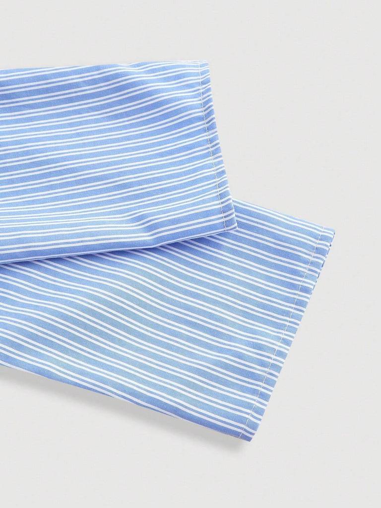 European Asymmetrical Twist Knot Blue & White Striped Long-Sleeve Women's Shirt