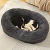 Round Plush Pet Bed for Dogs Cats Fluffy Warm Soft Circle Cushion Mat Detachable Washable Dog Sofa for Kennel Cozy Sleeping Mattress