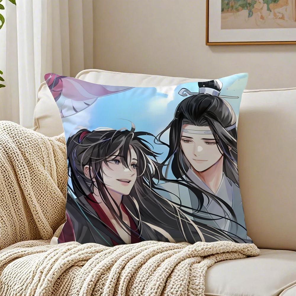 New BL Anime MMo Dao Zu Shi Cushion Cover Linen Pillowcase Soft for Sofa Bed Home Room Decor