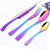 24pcs Black 304 Stainless Dinnerware Set Sharp Steak Knife Fork Coffee Spoon Cutlery Set Stainless Steel Flatware Silverware Kitchen Tableware