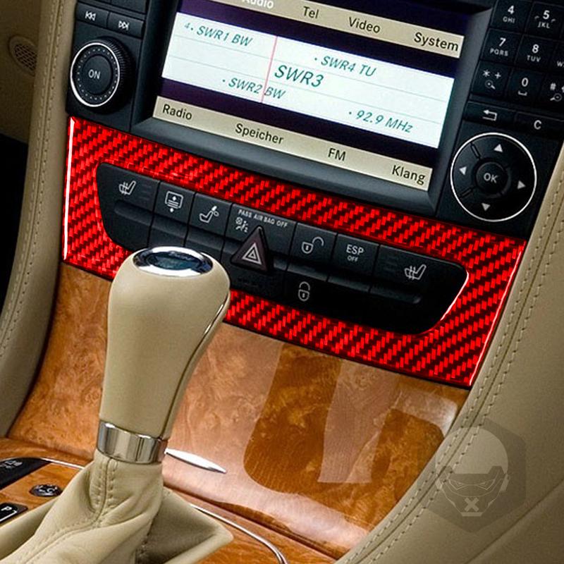 For Benz CLS C219 2004-2009 Real Carbon Fiber Sticker Central Control Heating Button Panel Car Accessories Ide Decorative