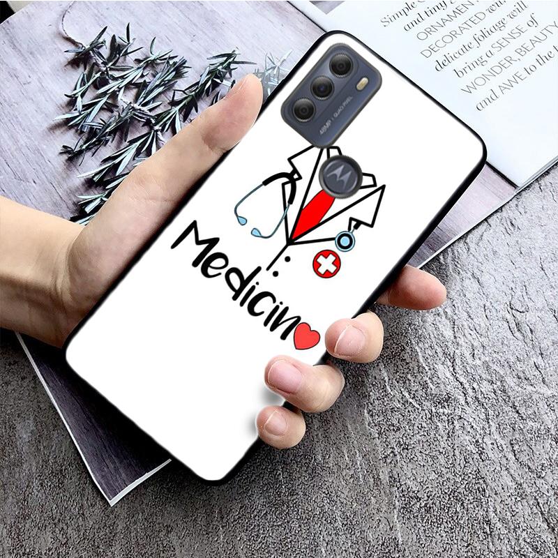 Nurse Medical Medicine stethoscope Phone Case for Motorola Moto G22 G60 G52 G9 G7 Plus G8 Power G100 G Stylus G30 G10 GPure