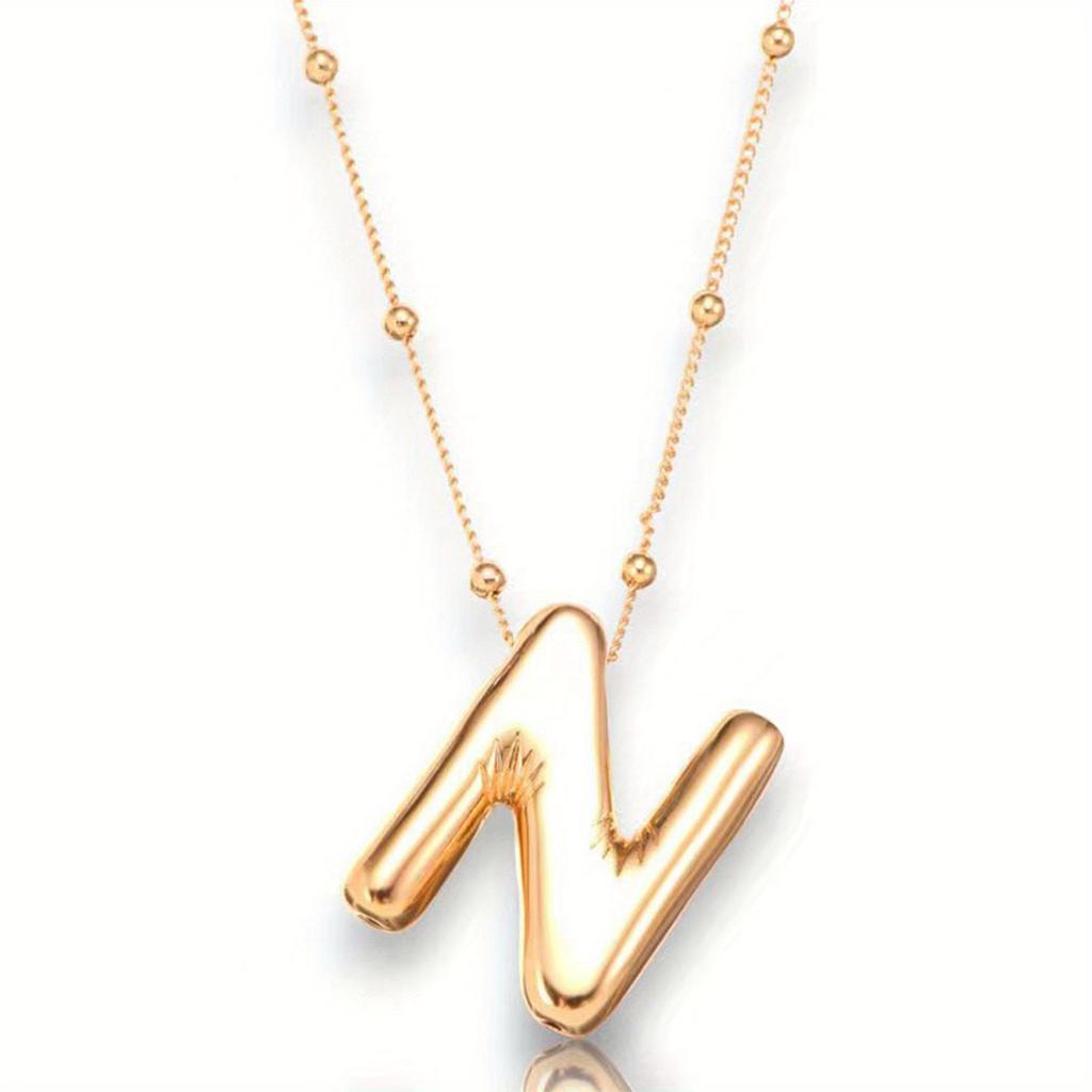 Glossy English Letter Copper Pendant Necklace Jewelry 26 Letter Special Gifts For Women