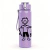 1PC Stick Figure Warrior Simple Drawing Print 750ml Color Plastic Sports Water Bottle Leakproof Flip Straw Lid Suitable for Sports Office Home Use