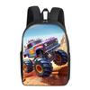 Excavator Printing Single Layer Backpack for Boy and Girls Best Gifts 2D Flat Cartoon School Bags for Children