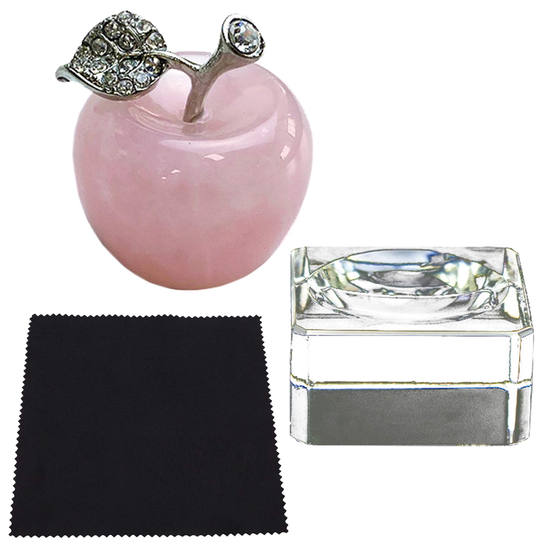 

nullie Rose Quartz Apple Power Stone Figurine, Interior Decor, Love, Feng Shui, Healing