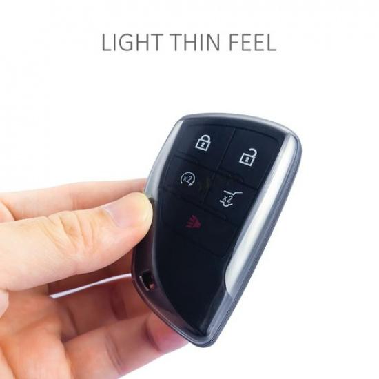 2x Black Transparent Car Key Fob Cover Case For Chevy Suburban Tahoe Accessories