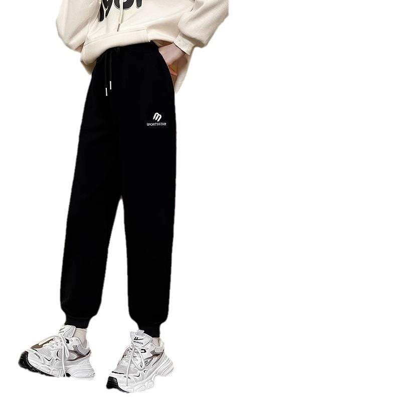 Girls' Fleece-Lined Lambswool Winter Pants: Thick, Warm, One-Piece Casual Wear for Middle and Big Kids