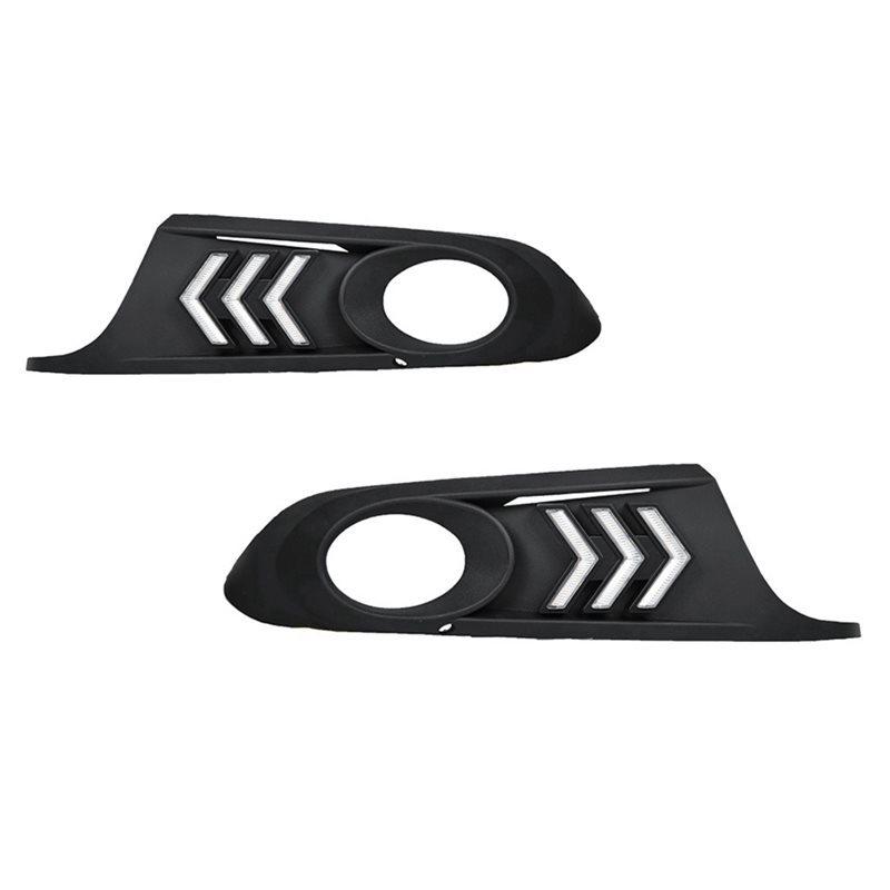 

Для VW Jetta Sagitar 2012-2014 Светодиодный Дневной Ходовой Огонь DRL С Поворотником Накладка Противотуманной Фары Автомобильный Дневной Свет