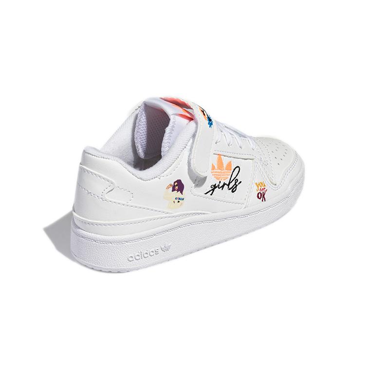 Adidas Originals FORUM Low C Comfortable Abrasion Resistant Low top Skateboard Shoes White Children Aged 3 7 Years Old H01454
