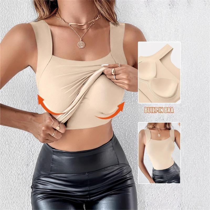 Sous-vêtement de base uni pour femme Gilet à col en U pour la maison