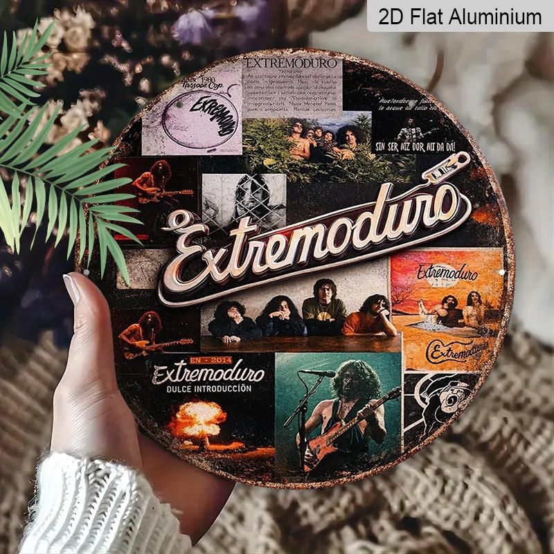 2D Flat 1pc Aluminum Decorative Piece Retro-Style Band Wall Hanging 7.87 inches × 7.87 inches Ideal for street displays, shops, bars, cafes, family