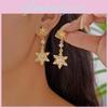 Snowflake Pendant Earrings With Zirconia Drop For Women Seasonal Jewelry