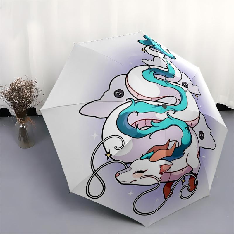 1pc Dragon Cloud Automatic Open/close Folding Umbrella, Compact Portable Travel Umbrella, Durable Construction yy250809091