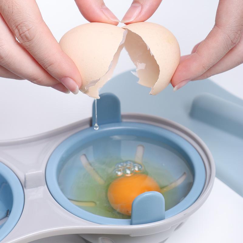 Microwave Egg Poacher Efficient Microwave Double Egg Poacher Cook Poached Eggs With Detachable Drain Basket Heat For Kitchen