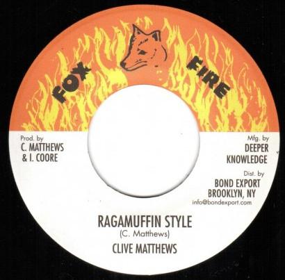 

7inch Record CLIVE MATTHEWS Ragamuffin Style DKR191 Fox Fire 2015 US Reggae Ska Dub Used