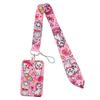 Cute Planet Plushie ID Card Holder with Slide Case & Lanyard for Phone and Access Cards