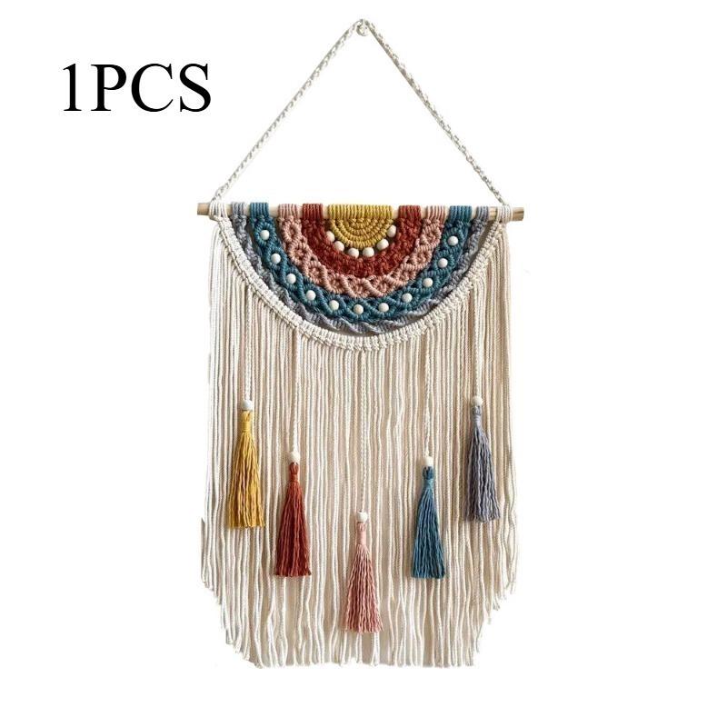 1/2pcs Colorful Cotton Rope Wall Hangings Home Decorations Bohemian Style Hand-woven Tapestries Photo Props